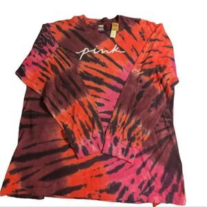 New! Victoria's Secret PINK Long Sleeve Tie Dye Tee